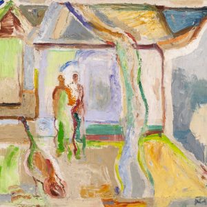 Tóth Menyhért: Beszélgetők (Udvarban)