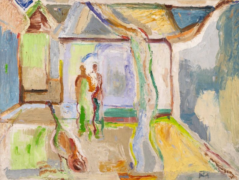 Tóth Menyhért: Beszélgetők (Udvarban)